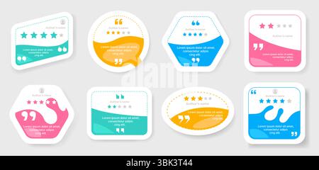 Banner delle testimonianze di citazioni. Layout virgolette per feedback e commenti, elemento di design infografico creativo. Web vettoriale Illustrazione Vettoriale