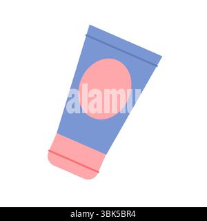 Tubo cosmetico colorato progettato per prodotti per la cura della pelle in uno stile minimalista Illustrazione Vettoriale