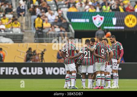 East Rutherford, Stati Uniti. 17 giugno 2025. Giocatori del Fluminense durante la partita tra Fluminense e Borussia Dortmund, per il primo turno del girone F per la Coppa del mondo per club FIFA 2025, al MetLife Stadium di East Rutherford, Stati Uniti, il 17 giugno 2025. Foto: Heuler Andrey/DiaEsportivo/Alamy Live News crediti: DiaEsportivo/Alamy Live News Foto Stock