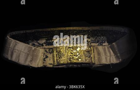 Impero russo. Esercito russo di Novotroitskiy. Cintura di un ufficiale del reggimento corazzieri. Russia, 1763-1778. Museo della guerra lettone. Riga. Lettonia. Foto Stock