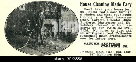 1909 Vacuum Sanitary Cleaning Company Seattle WA annuncio Foto Stock