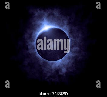 Eclissi blu nello spazio Foto Stock