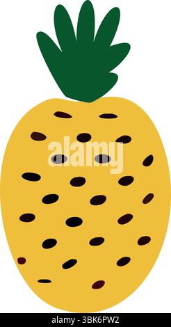 Icona della frutta a forma di ananas. Vettore Illustrazione Vettoriale