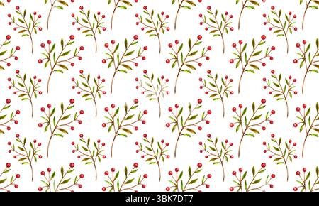 Motivo senza cuciture con foglie autunnali ad acquerello su sfondo bianco. Illustrazione disegnata a mano per il tuo design, la stampa, il tessuto Foto Stock