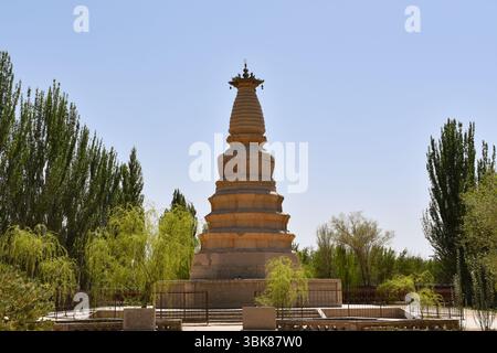 Una pagoda a Dunhuang, provincia di Gansu, Cina Foto Stock