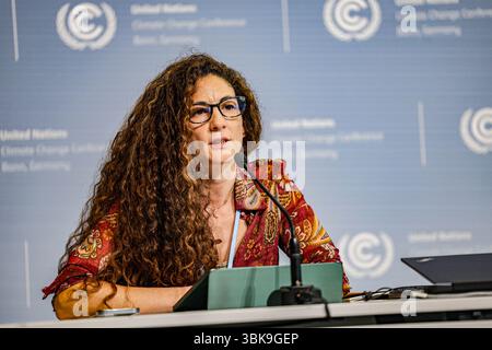 Bonn, Germania, Germania. 18 giugno 2025. FERNANDA CARVALHO del WWF, durante un briefing stampa sul WWF, parla degli effetti crescenti del cambiamento climatico sui sistemi ambientali, umani e globali. (Credit Image: © Bianca Otero/ZUMA Press Wire) SOLO PER USO EDITORIALE! Non per USO commerciale! Foto Stock