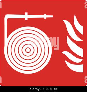 Cartello dell'attrezzatura antincendio su sfondo bianco Illustrazione Vettoriale