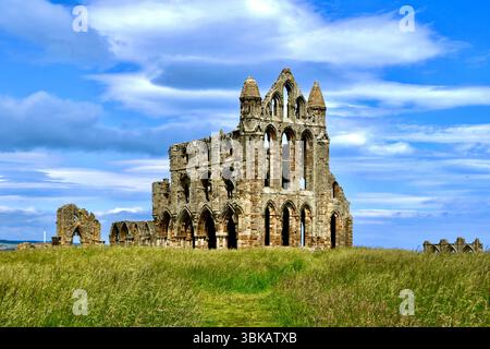 Rovine di Whitby Abbey Foto Stock