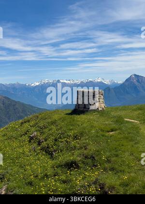 Sulla cima del monte Galbiga in una bella giornata di sole. Foto Stock