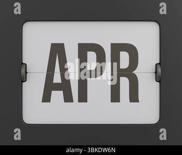 Calendario mensile nero. Rendering 3D. Foto Stock