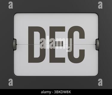 Calendario mensile nero. Rendering 3D. Foto Stock