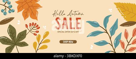 Collezione autunnale, set intimo autunnale, design per poster, striscioni, biglietti d'auguri, adesivi, vendita Illustrazione Vettoriale