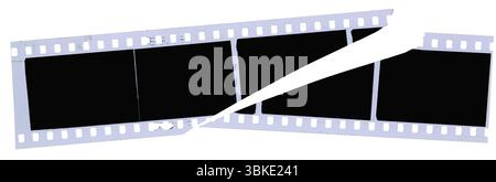 Pellicola per fotocamera vintage da 35 mm inceppata, spazio libero per le foto Foto Stock