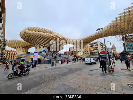 Impressionen: Metropol Parasol oder 'Setas de Sevila', Siviglia, Andalusia, Spanien (nur fuer redaktionelle Verwendung. Keine Werbung. Referenzdatenba Foto Stock