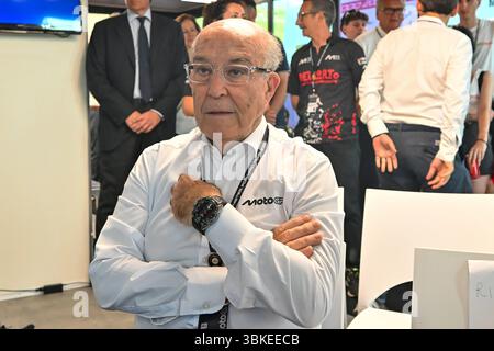 News - EICMA 2025 presentazione e conferenza stampa Carmelo Ezpeleta CEO di Dorna Sport durante EICMA 2025 presentazione e conferenza stampa, News a Scarperia, Italia, 20 giugno 2025 Scarperia Mugello circuito Internazionale Italia Copyright: XAlessioxMarinix/xLiveMediax LPN 1930353 Foto Stock