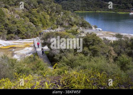 Altopiano centrale, attività vulcanica, Taupo, Lago taupo, Parco Nazionale della nuova Zelanda Foto Stock