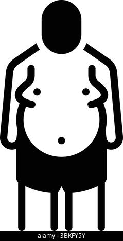 Icona per pancia grassa, grasso Illustrazione Vettoriale