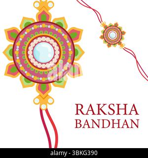 illustrazione del festival raksha bandhan in flat design Illustrazione Vettoriale