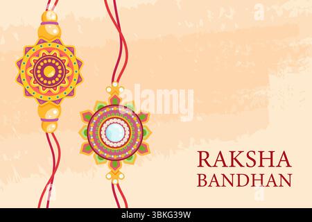 illustrazione di sfondo raksha bandhan con design piatto Illustrazione Vettoriale