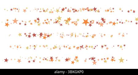 Coriandoli con stelle a colori. Banner effetto splash. Sfondo astratto vettoriale con gocce di pioggia sfocate per carta da parati, carta da imballaggio e sfondo Illustrazione Vettoriale