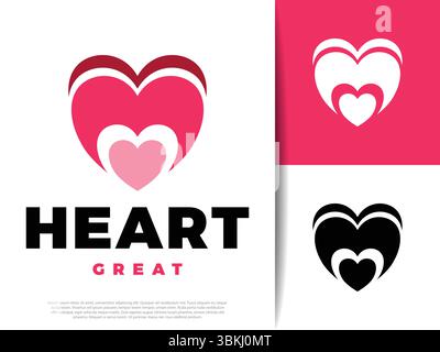 Elegante icona a forma di cuore in stile minimalista, perfetta per matrimoni, temi romantici, applicazioni Love e interfacce utente. Vettore isolato per Web, stampa, Illustrazione Vettoriale