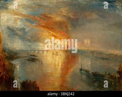 The Burning of the Houses of Lords and Commons, 16 ottobre 1834. Joseph Mallord, William Turner. 1835 Foto Stock