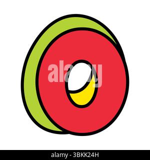 logo vettoriale zero o numero 0 illustrazione colorata e divertente Illustrazione Vettoriale