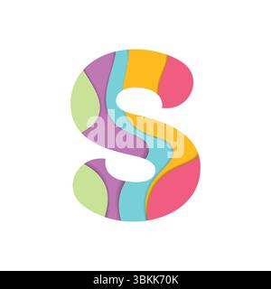 Alfabeto creativo con forme stratificate Illustrazione Vettoriale