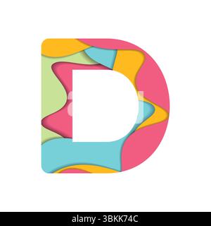 Icona dell'alfabeto VIBRANT Geometric D. Illustrazione Vettoriale