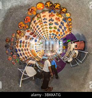 Pechino, la provincia cinese dello Yunnan. 21 giugno 2025. Questa foto panoramica mostra le persone che visitano l'area espositiva dello Sri Lanka al Padiglione Asia meridionale durante la 9a esposizione Cina-Asia meridionale a Kunming, nella provincia dello Yunnan, nel sud-ovest della Cina, 21 giugno 2025. L'evento di sei giorni, inaugurato giovedì a Kunming, dispone di 16 sale espositive. All'evento hanno partecipato quasi 500 imprese provenienti da otto paesi dell'Asia meridionale. Crediti: HU Chao/Xinhua/Alamy Live News Foto Stock