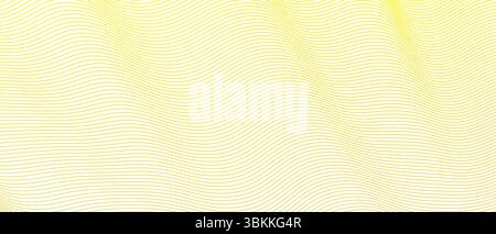illustrazione del vettore d'onda astratta vibrante e dinamica con linee gialle fluide su sfondo chiaro Illustrazione Vettoriale