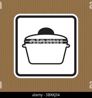 Questa illustrazione presenta un design semplice di una pentola da cucina con coperchio, perfetta per rappresentare temi culinari e gli elementi essenziali della cucina in va Illustrazione Vettoriale