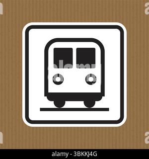 Questa immagine presenta una classica icona del treno in bianco e nero su uno sfondo di cartone testurizzato. Ideale per progetti relativi ai trasporti o per il des Illustrazione Vettoriale