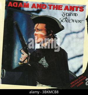 45 RPM 7' copertina del poster del Regno Unito di Stand and Deliver di Adam and the Ants sull'etichetta CBS da marzo 1981. Scritto da Adam Ant e Marco Pirroni e prodotto da Chris Hughes. Foto Stock