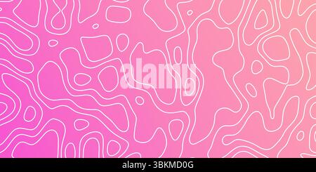 Sfondo astratto colorato con linee ondulate in tonalità rosa e bianco Illustrazione Vettoriale