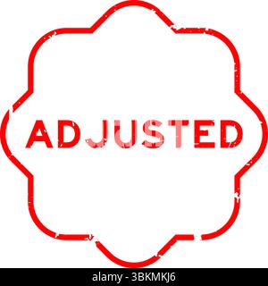 Grunge regolato rosso quadrato di parola la guarnizione in gomma timbro su sfondo bianco Illustrazione Vettoriale