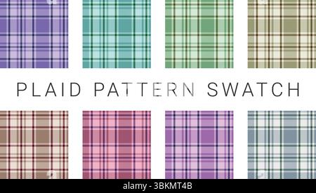 Motivo Tartan senza cuciture con illustrazioni vettoriali a strisce. Illustrazione Vettoriale