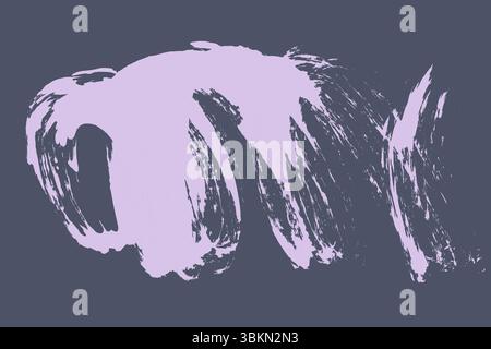 Granulosità sporca verniciata a mano. Design retrò con corsa del pennello con bordo danneggiato. Sfondo colorato e scolorito. Illustrazione Vettoriale