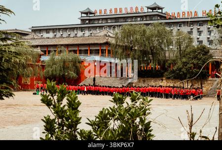 Asia Travel, Cina, cultura buddista scuola buddista sui terreni del monastero Shaolin a Dengfeng, Zhengzhou, Cina Foto Stock