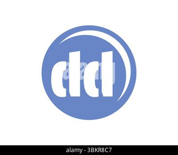 Emblema sportivo DD o logotipo di squadra. Logo della palla con una combinazione delle lettere iniziali D e D per il negozio di palle, l'azienda sportiva, l'allenamento, il badge della squadra. Vettore Illustrazione Vettoriale