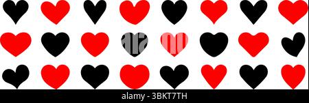 Le icone del cuore impostano il vettore, la forma del cuore a doodle, i segni d'amore del cuore in stile disegnato a mano. Illustrazione amore del cuore icone isolate, simbolo romantico Illustrazione Vettoriale