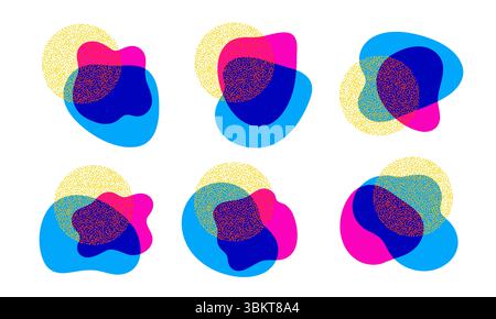 Set di sfondi minimi con motivo a punti mezzitoni. Illustrazione Vettoriale