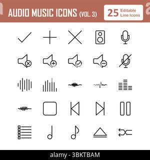 Set icone musica audio (vol. 3 Illustrazione Vettoriale