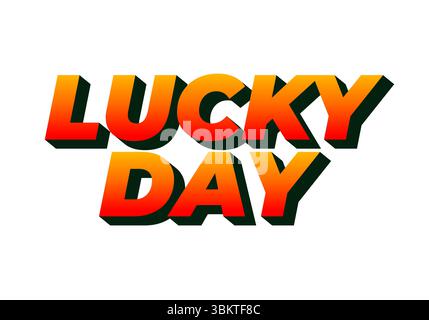 Grafica testuale stilizzata con le parole "GIORNO FORTUNATO" in colori vivaci e vivaci con effetto sfumato. Illustrazione Vettoriale