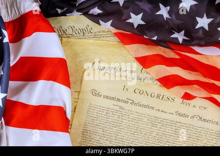 10 giugno 2025 la dichiarazione di indipendenza americana di Washington DC rappresenta l'orgoglio nazionale durante l'evento storico di luglio. Foto Stock