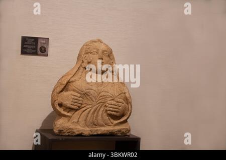 La figurina femminile al Museo Archeologico del Golan è un museo dei reperti archeologici delle alture del Golan, situato a Katzrin. Il museo featur Foto Stock