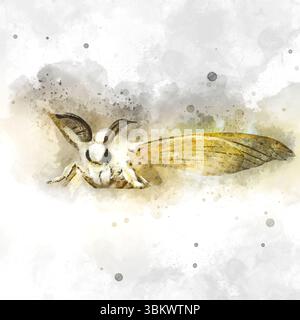 Immagine digitale di un primo piano di Silkmoth addomesticato Foto Stock