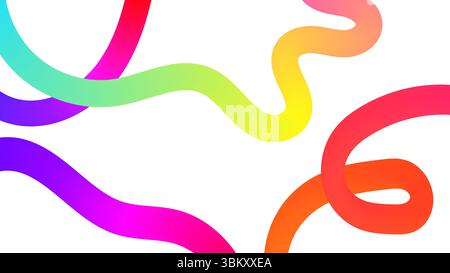 Forme astratte con linee ondulate uniformi, colori brillanti e transizioni sfumate.set di elementi grafici vettoriali. Illustrazione Vettoriale