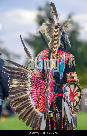Pow Wow Dancer, National Indigenous Peoples Day, Vancouver, British Columbia, Canada Foto Stock