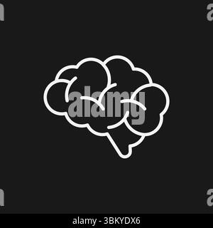 Icona cervello umano intelligenza, mente, psicologia e pensiero cognitivo simbolo Illustrazione Vettoriale